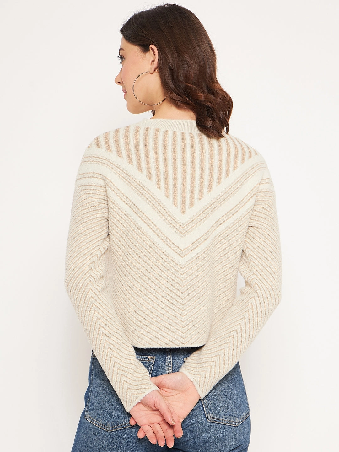 Madame Beige Embellished Sweater Chilly Weather Fashion