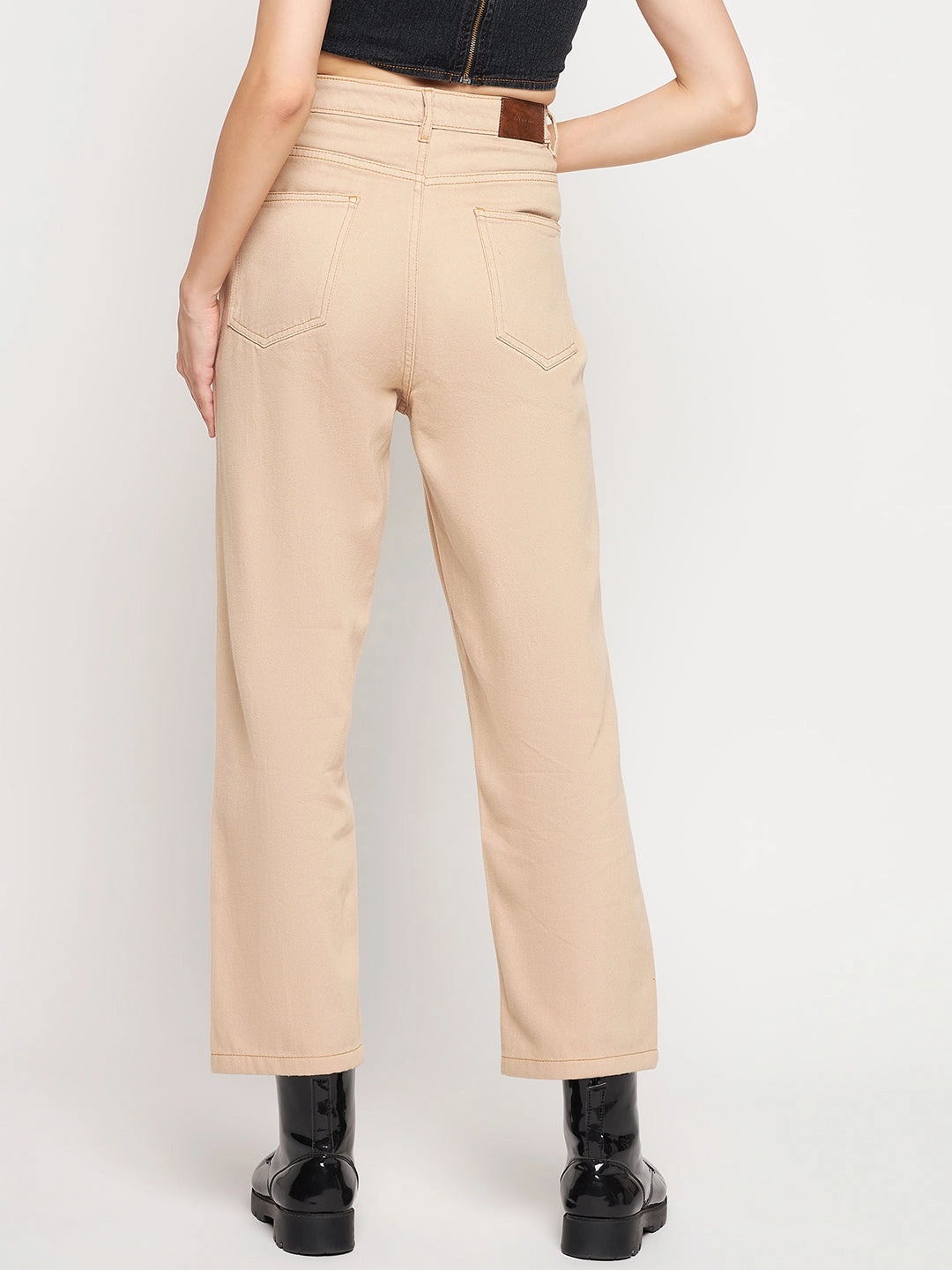 Go-To Choice Madame Beige Straight Fit Denim