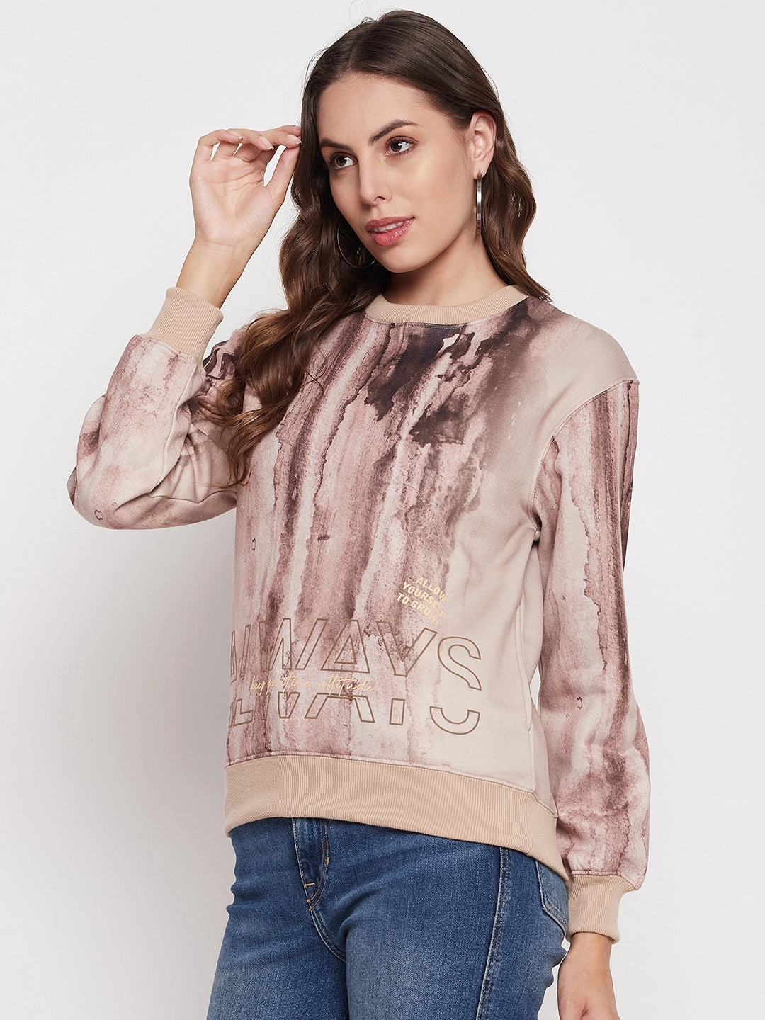 Madame Beige Tie-Dye Sweatshirt Trendy Wearable