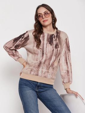 product scarf warmth dry cleanable Madame Beige Tie-Dye Sweatshirt