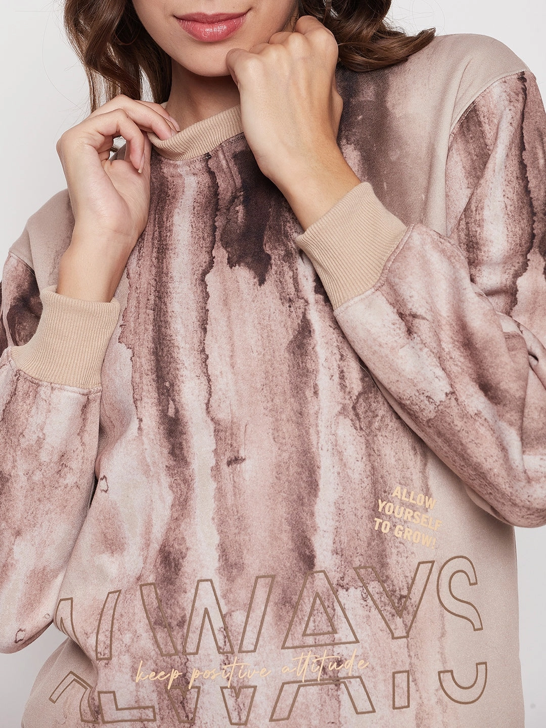 glove accents Madame Beige Tie-Dye Sweatshirt
