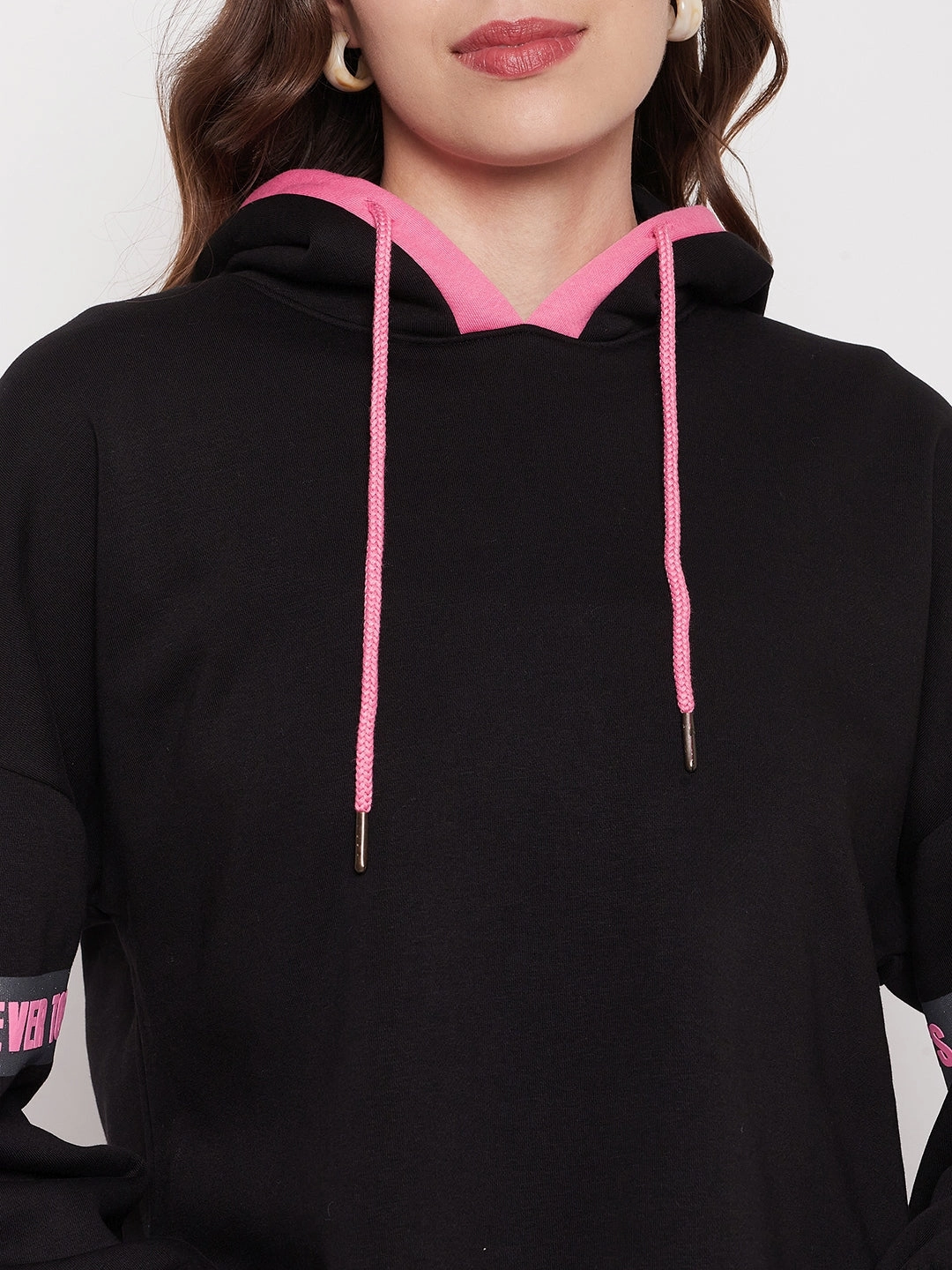 product packaging Cozy Style Madame Black Hooded Sweatshirt