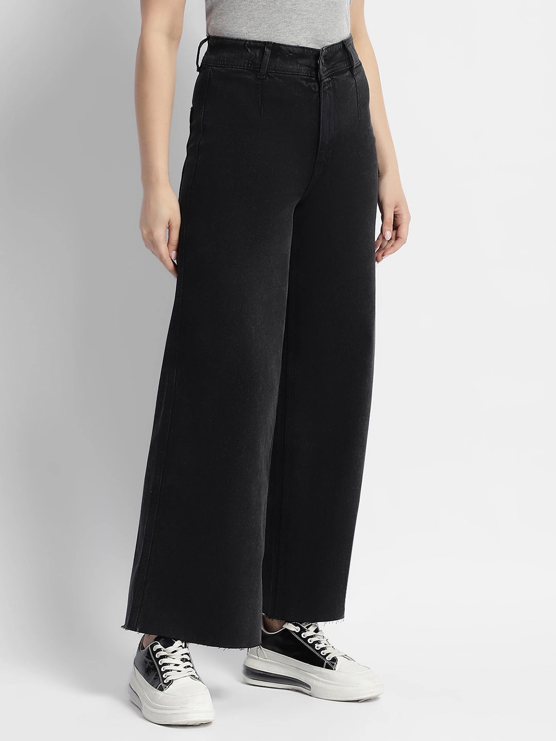 Madame Black Wid Leg High Rise Jeans Daily Go Perfect Basic