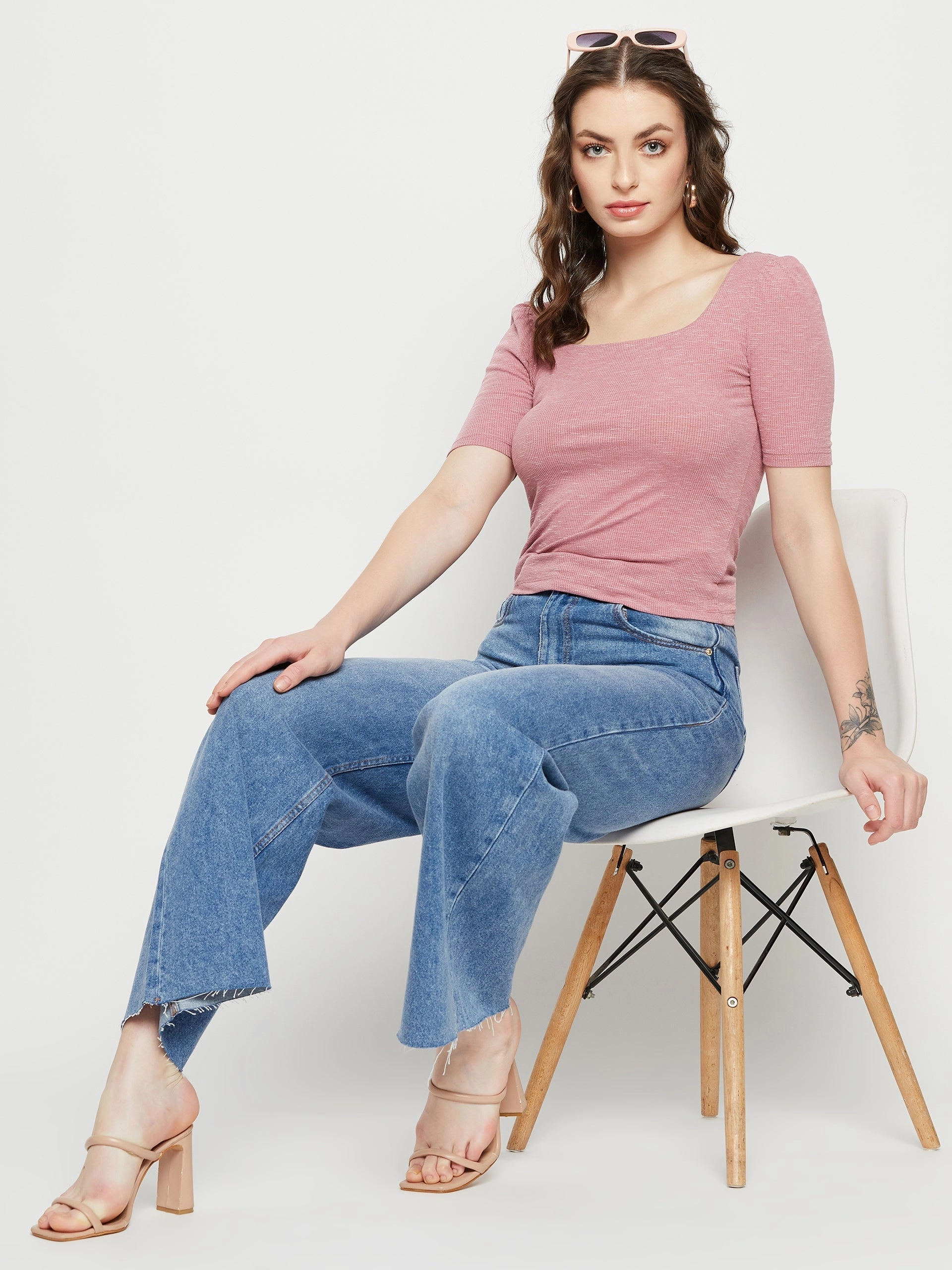 Madame Blue Denim Casual Smart Casual Unisex Wear