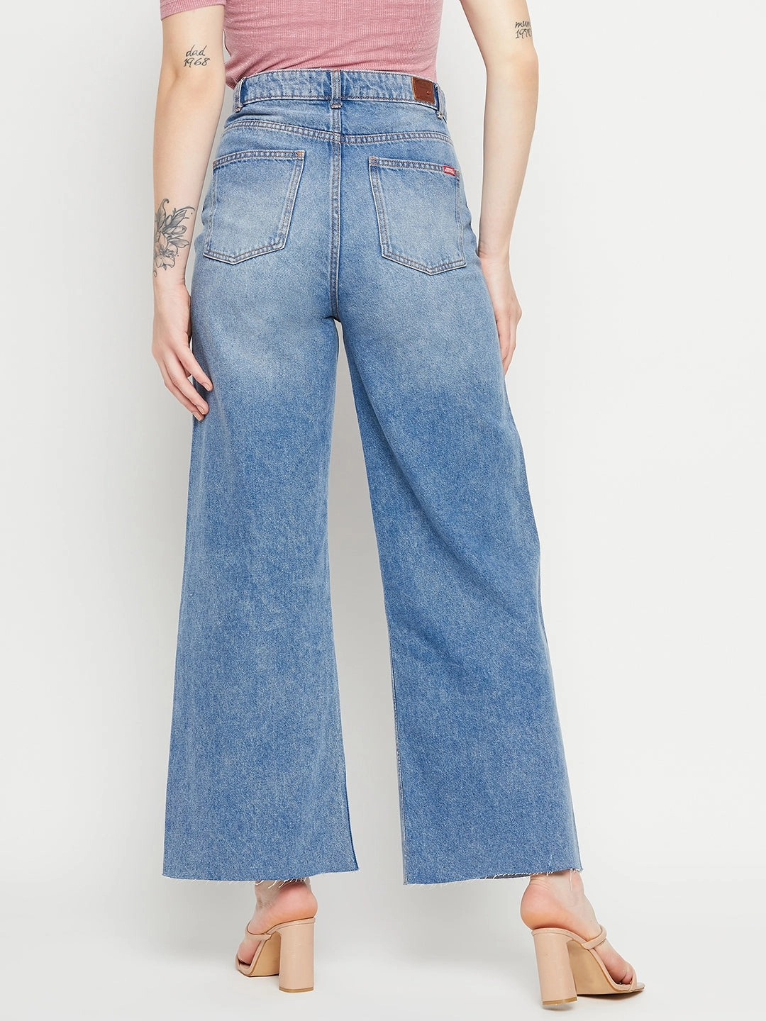 Textured Smart Casual Road Trip Madame Blue Denim