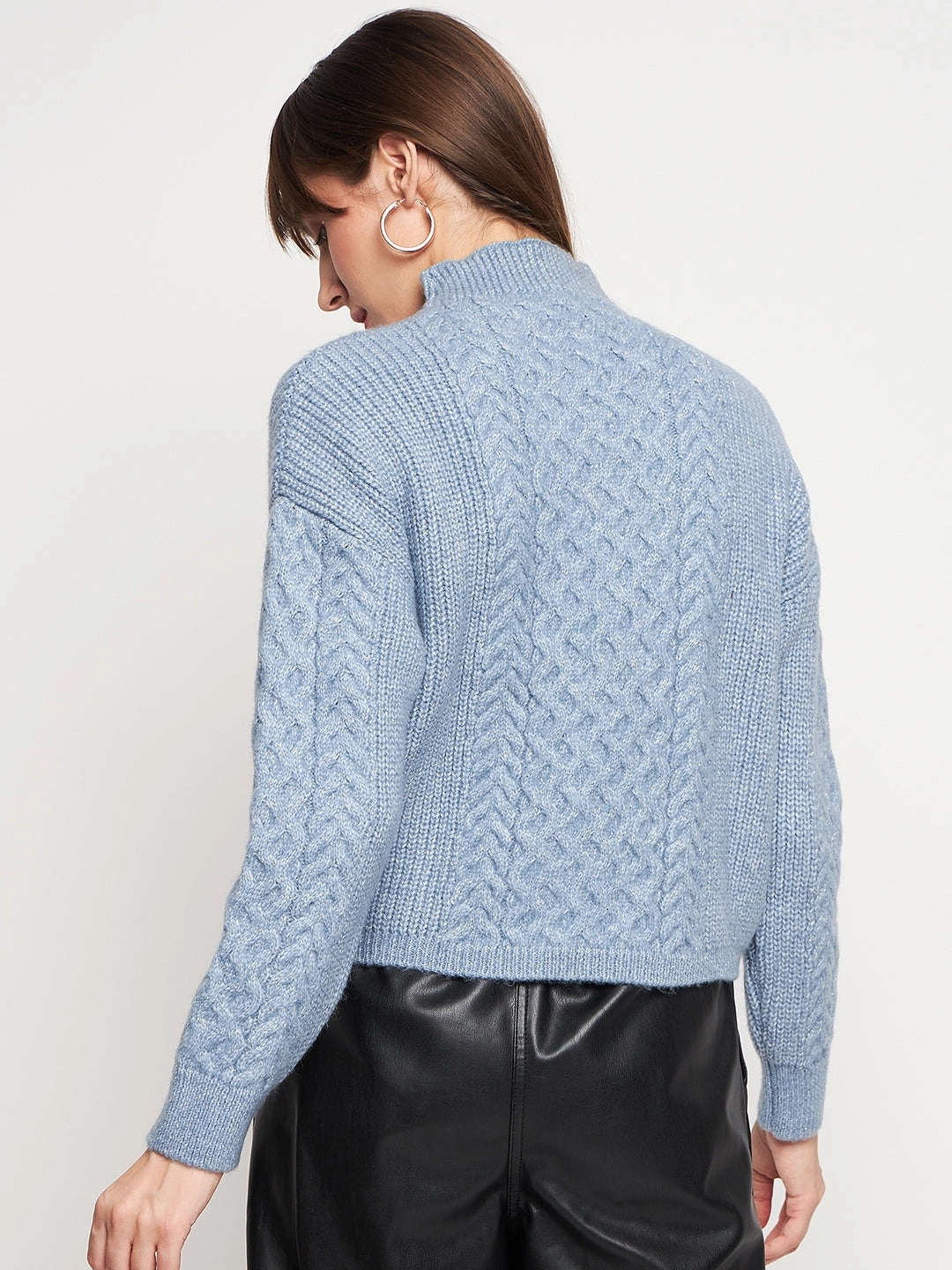 UV Protective Coating Madame Blue Knit Pullover