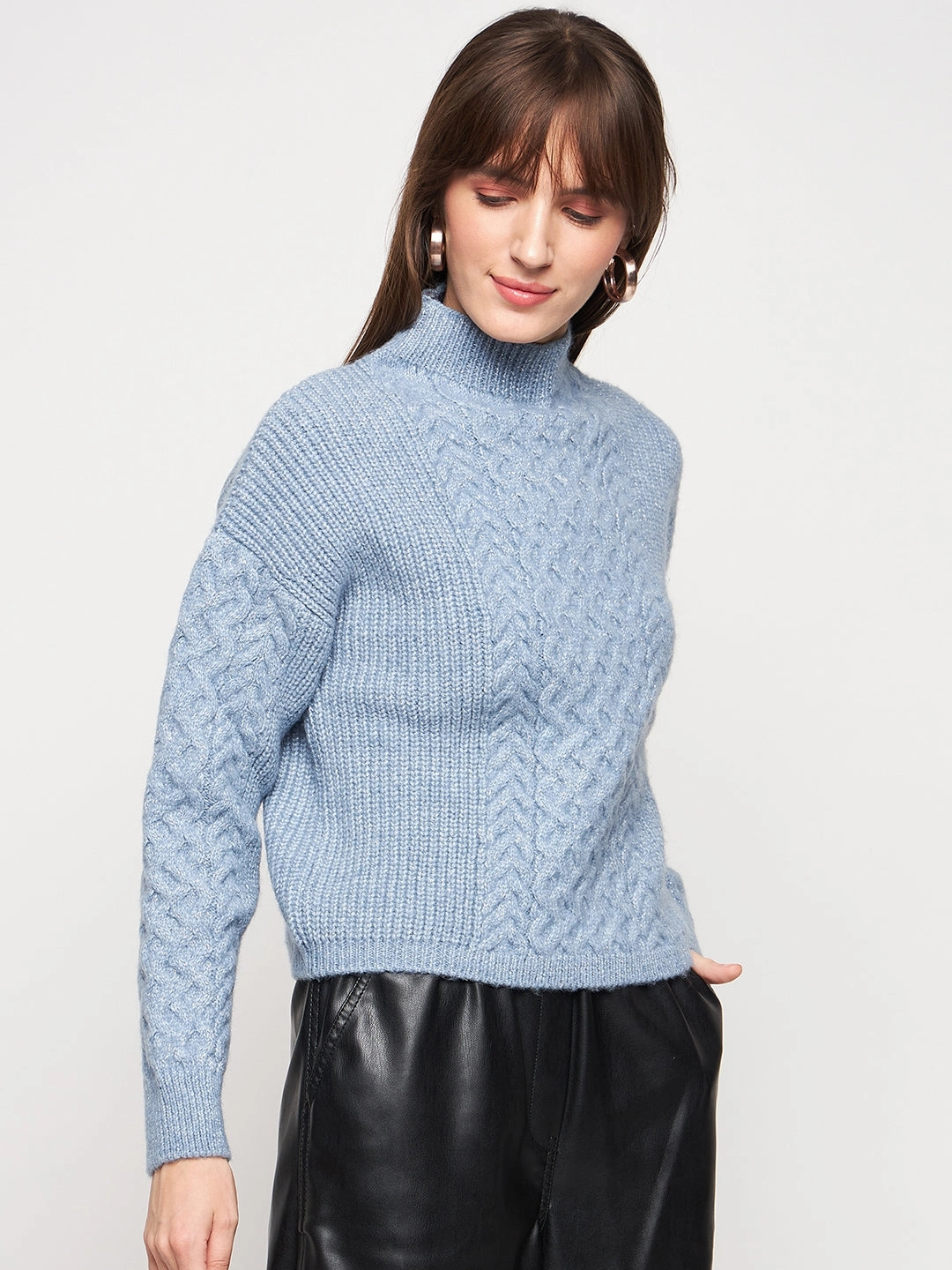 Warm Touch Madame Blue Knit Pullover