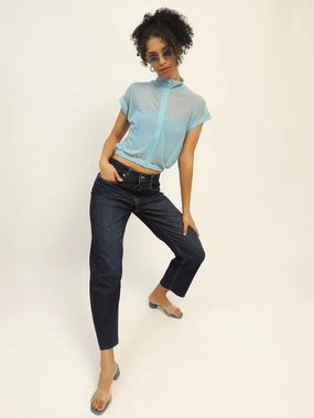 Low Impact Processing Loose Outdoor Adventure Work Meeting Madame Blue Loose Fit Cotton Jeans