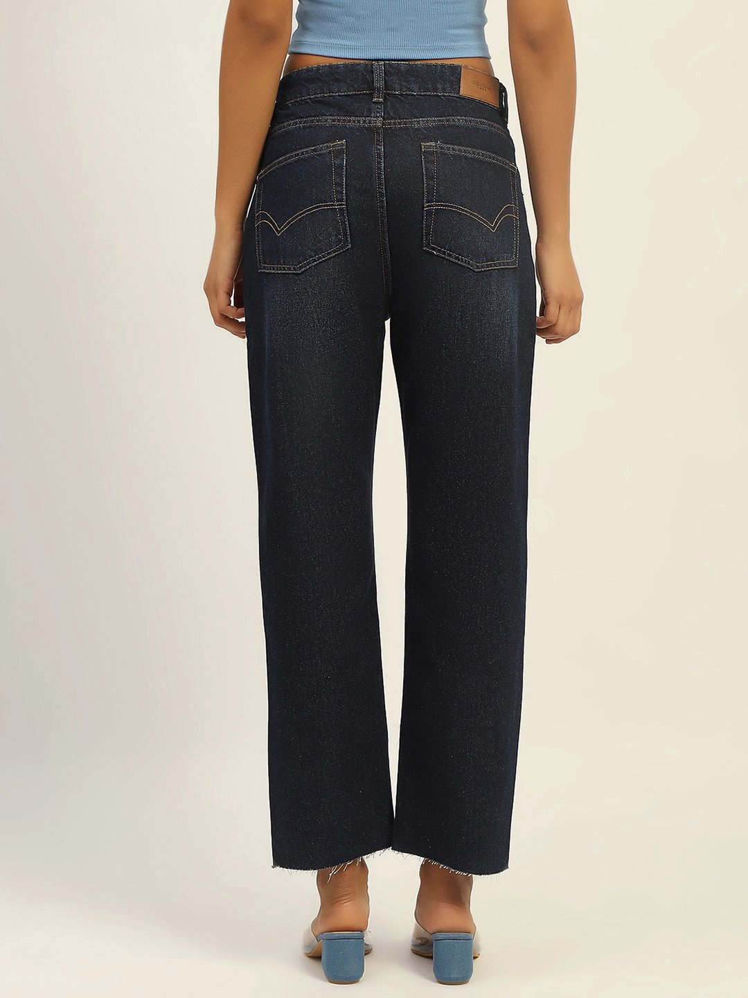 Everyday Vibrant Weather Friendly Madame Blue Loose Fit Cotton Jeans