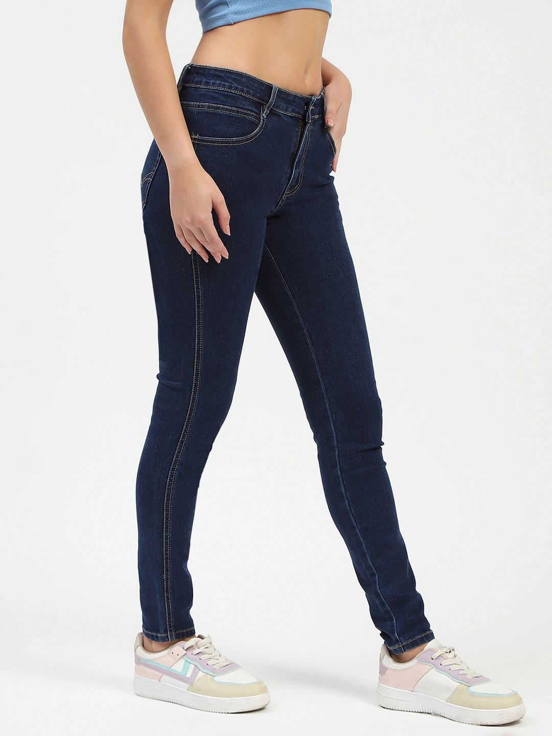 Organic Cotton Material Madame Blue Skinny Fit Jeans