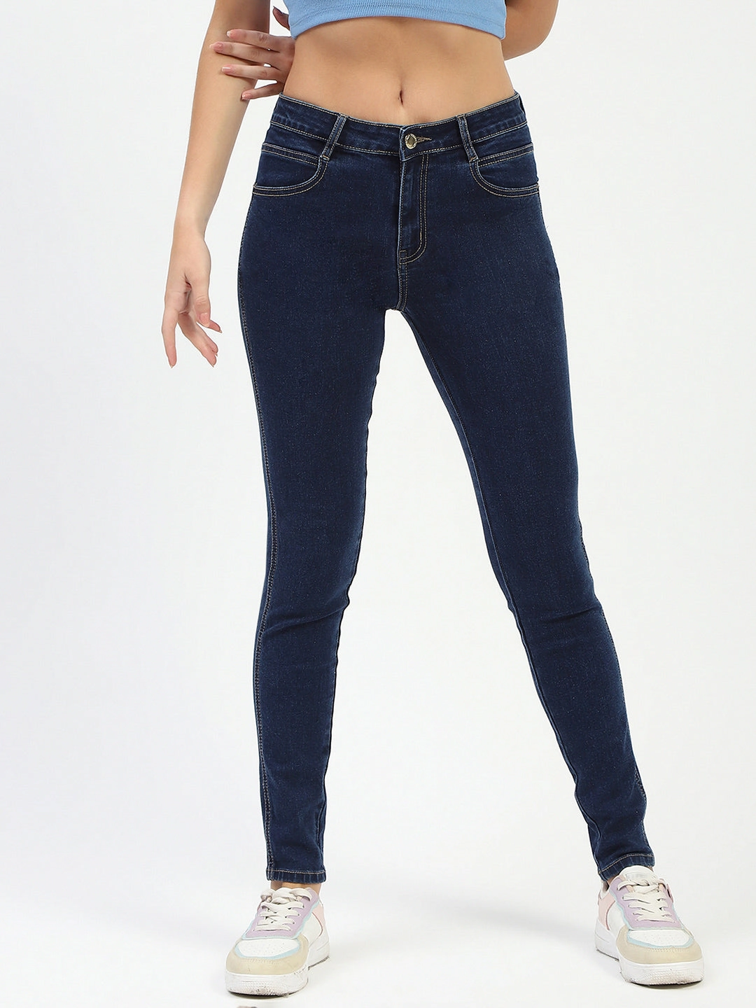 Everyday Classic Wear Comfy Madame Blue Skinny Fit Jeans