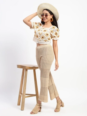 LowProfileWaistband Windproof Membrane Madame Brown Cotton Crochet Trouser