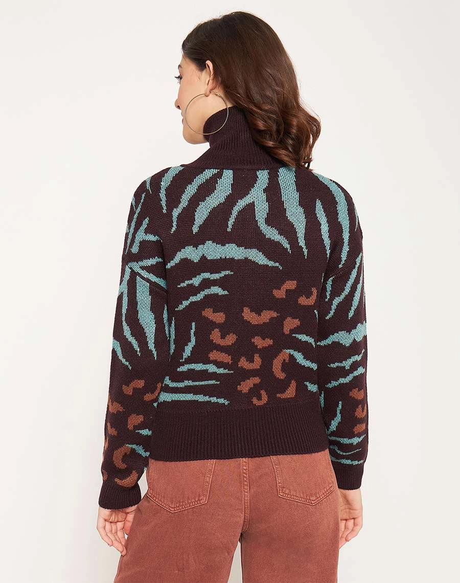 Madame Chocolate Printed Sweater Soft Texture