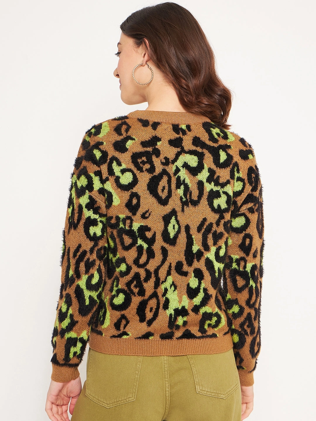 Madame Coffee Animal Printed Sweater Comfy Look Cozy Wear