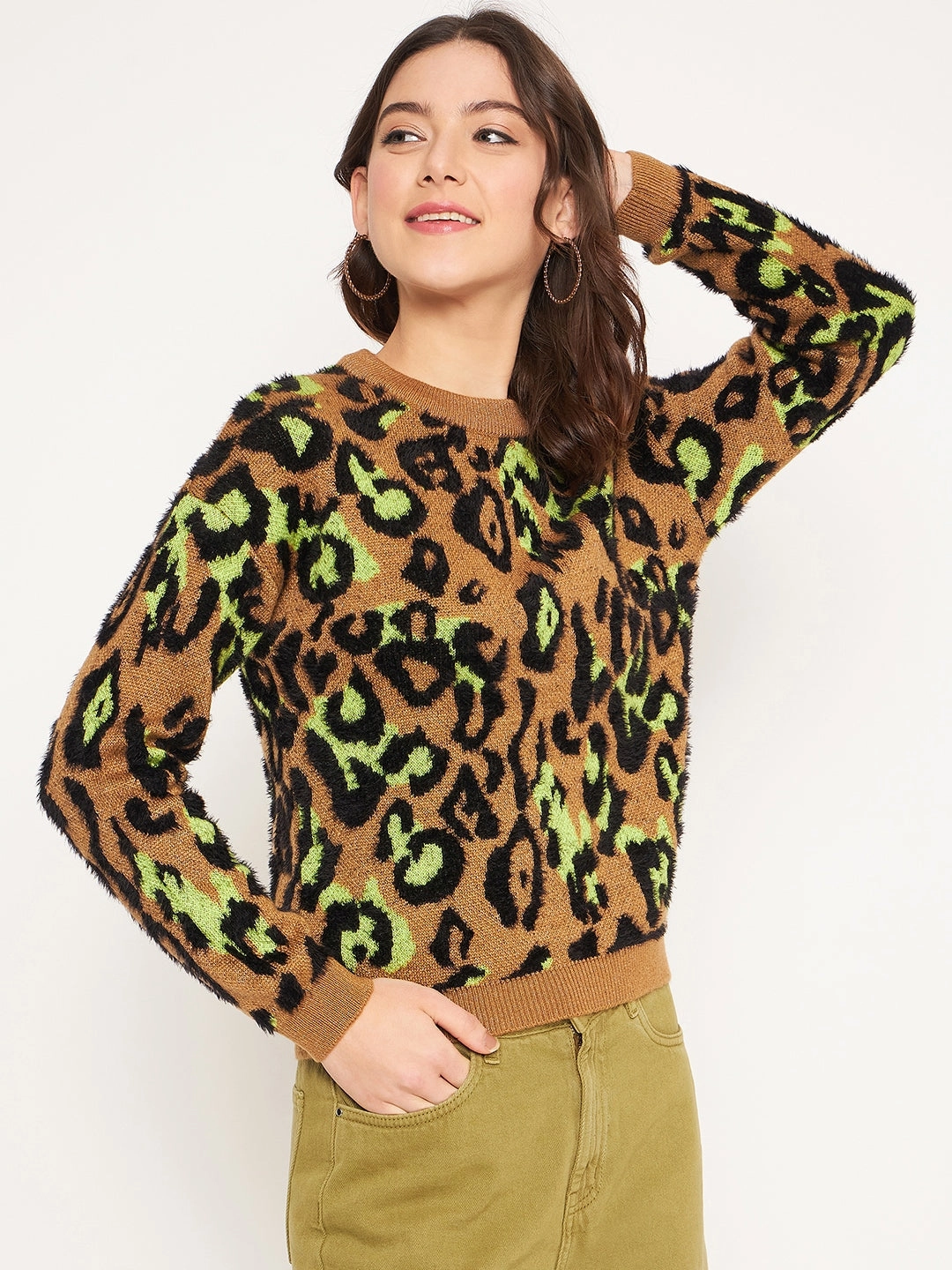 Madame Coffee Animal Printed Sweater Breathable Core Comfy and Cozy