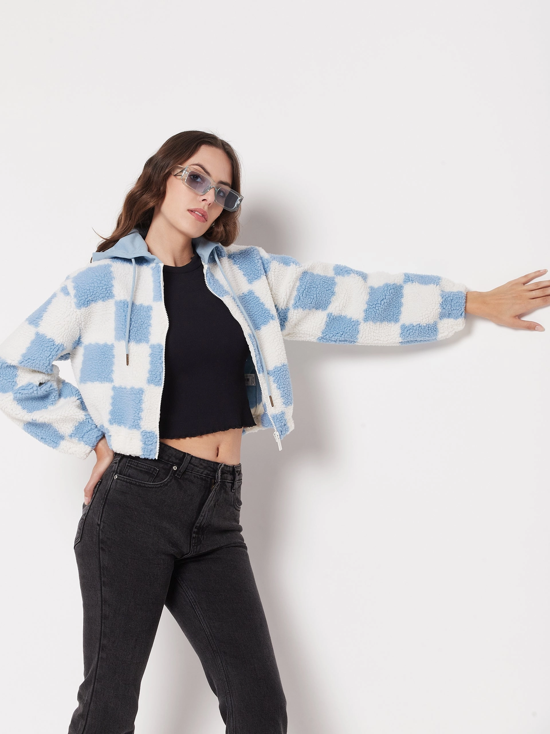 Madame Colour Blocked Sky-Blue Sweatshirt team wear