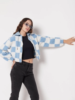 Madame Colour Blocked Sky-Blue Sweatshirt team wear