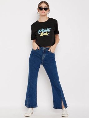 Madame Crew Neckline Printed T-Shirt Ethically Sourced Material