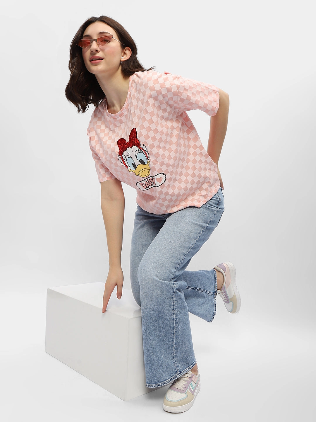 Anti Static Treatment Double Stitched Seams Madame Disney Donald Duck Pink Cotton T-Shirt