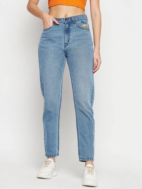 Madame Disney Print Blue Denim Durable Fabric Timeless Edge