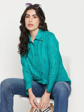Fashionable Layer Gym Companion Madame Disney Printed Green Shirt