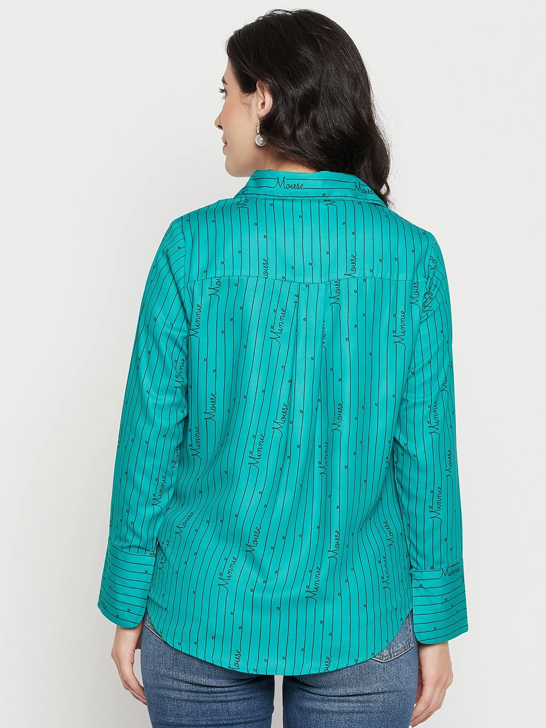 Casual Wear Madame Disney Printed Green Shirt