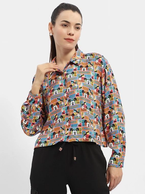 stain resistant coating Madame Disney Printed Orange Shirt