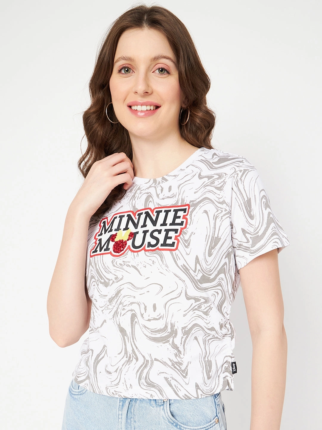 Fade Resistant Print Madame Front and Back Disney Printed Cotton White T-Shirt