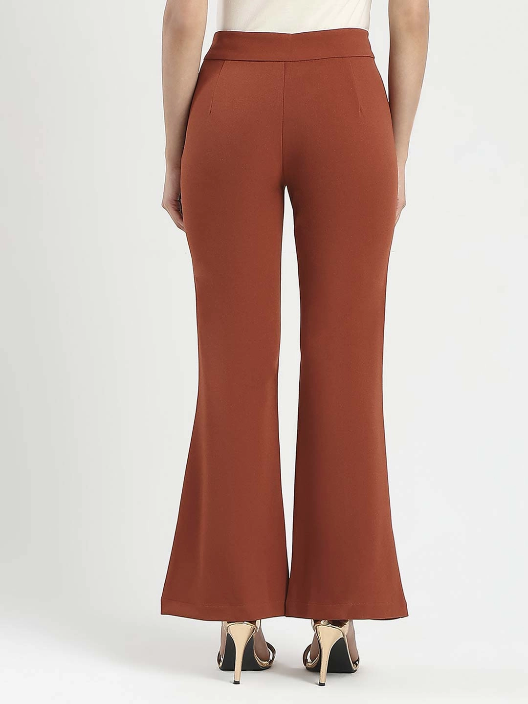 Madame Front Seam Detail Rust Red Wide Leg Trousers UVProtection Stylish Fit