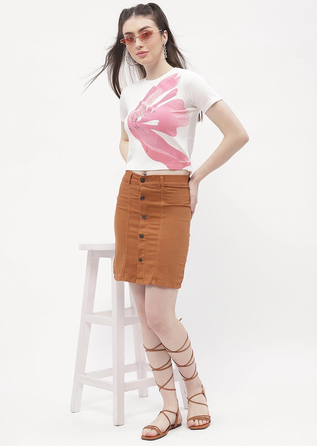 Madame Graphic Print Off-White Ribbed T-Shirt Layering Essential OversizedSilhouette