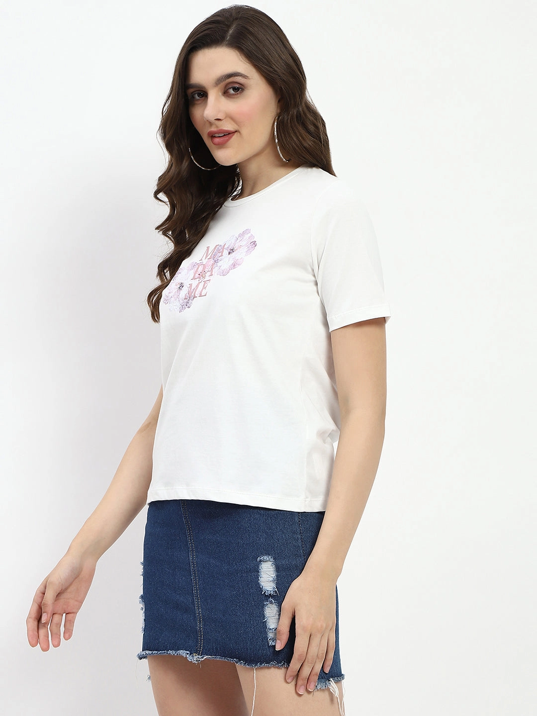 Madame Graphic Print White Cotton T-Shirt anniversary