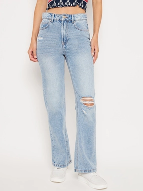 Madame Iceblue Denim Travel Outfit Student Outfit Lightweight