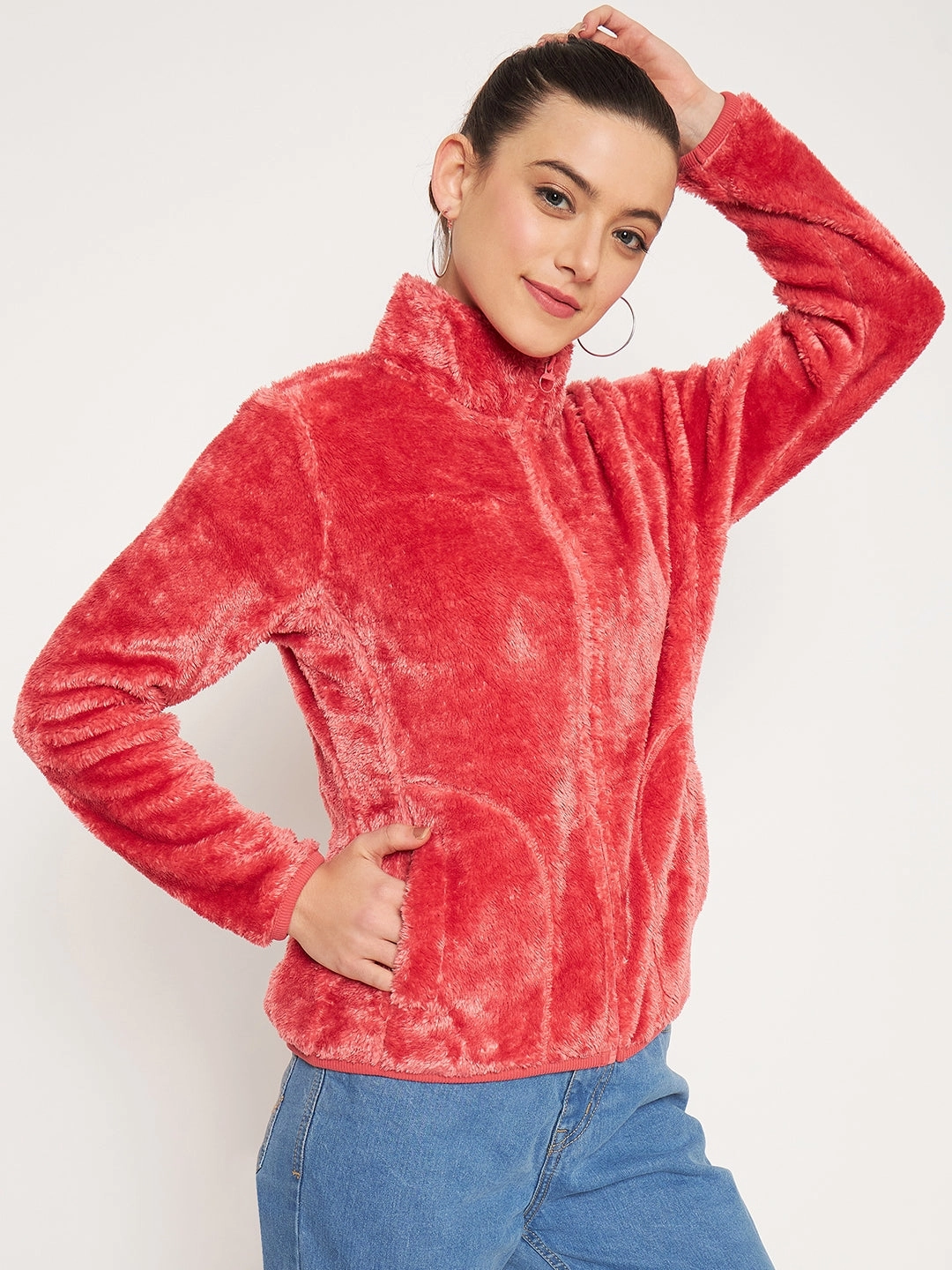 Madame Light Pink High Neck Sweatshirt Cozy pieces