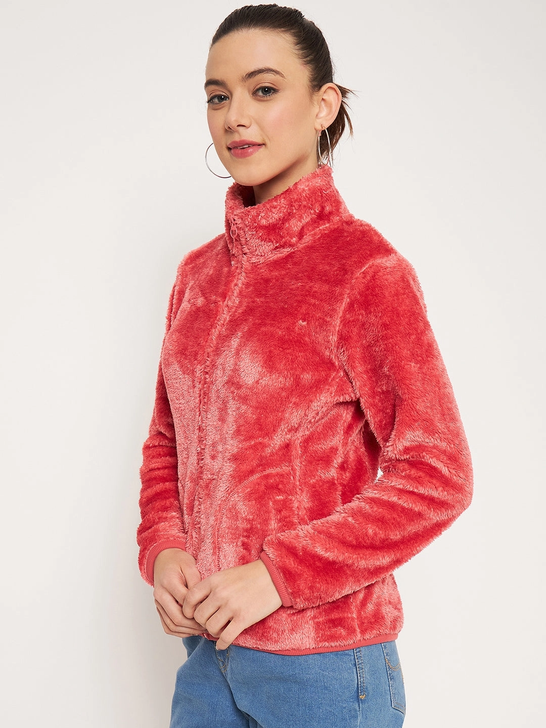 consumer preference waterproof Madame Light Pink High Neck Sweatshirt