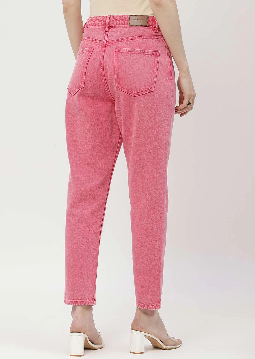 Madame Mid Rise Pink Mom Fit Jeans Wardrobe Staple Holiday Vibes Date Night Lightweight
