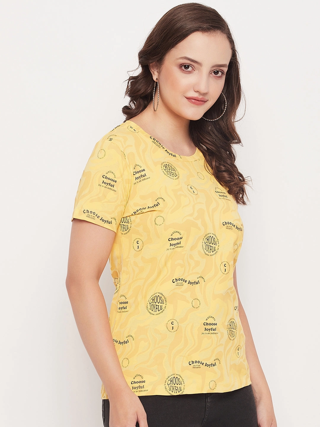 Madame Mustard Printed Regular Fit T-Shirt Christmas