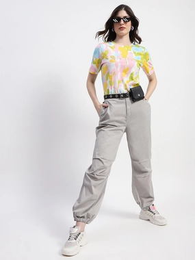 Flexible Knees Organic Cotton Madame Off White Cotton Joggers