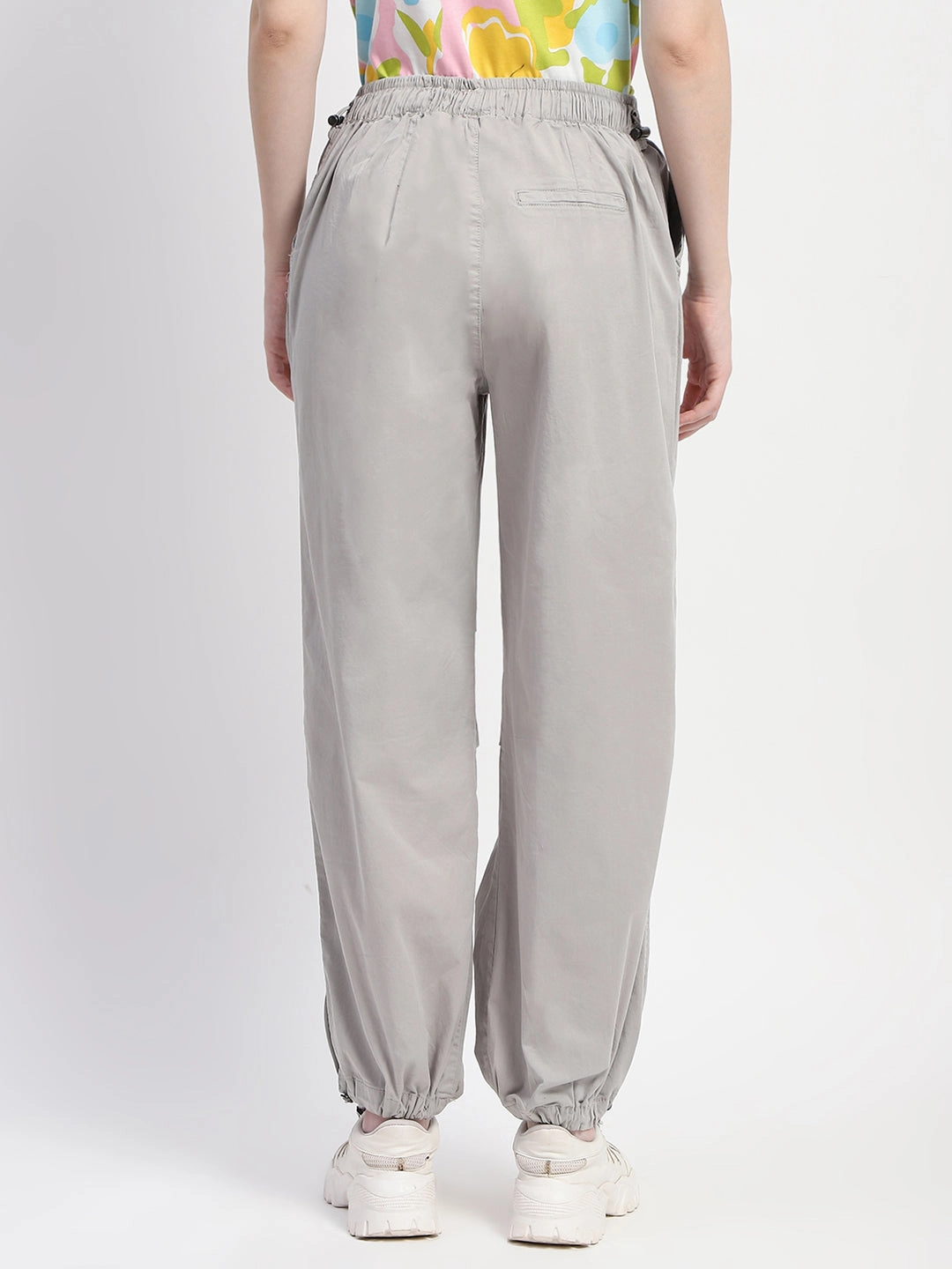 Madame Off White Cotton Joggers Comfort Design Functional Stretch