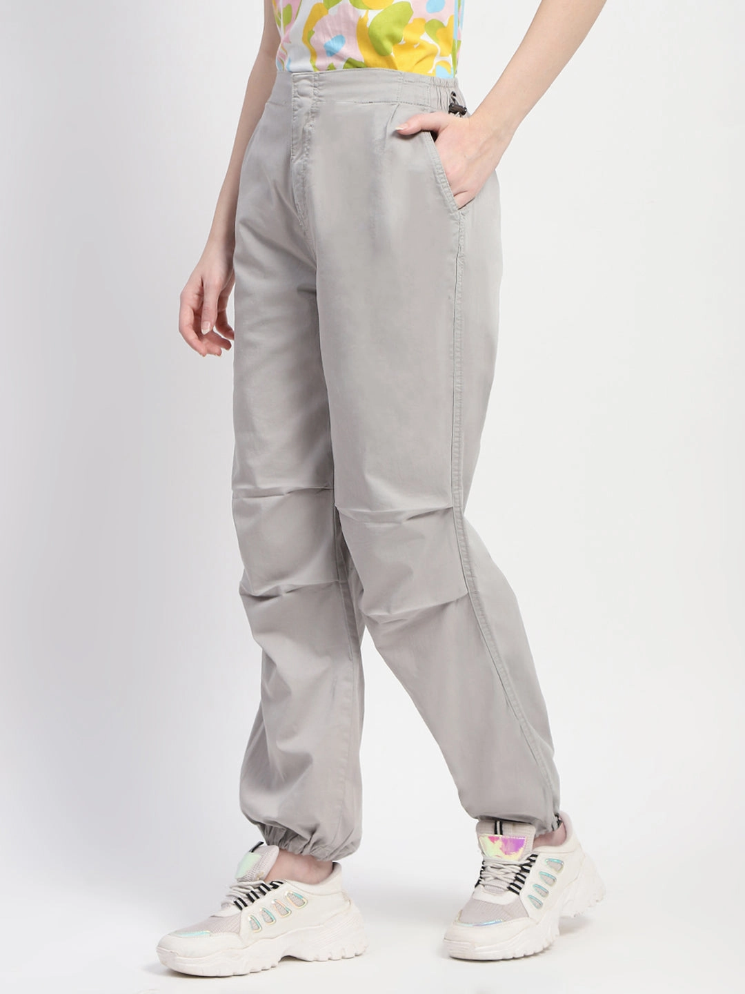 Madame Off White Cotton Joggers Tear Resistant Design