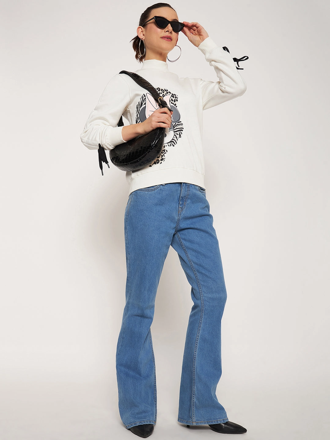 Madame Offwhite Disney Print Sweatshirt Two-Tone Design product dancing suitability