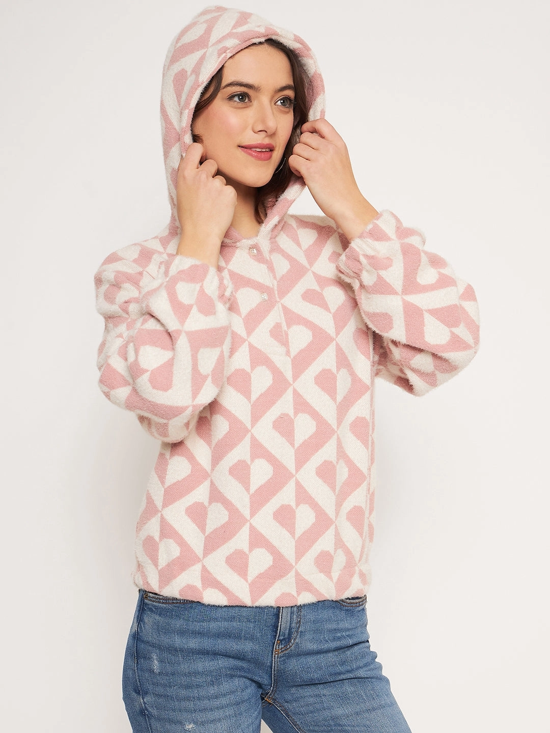 Madame Peach Hood Neck Sweatshirt twill neon colors
