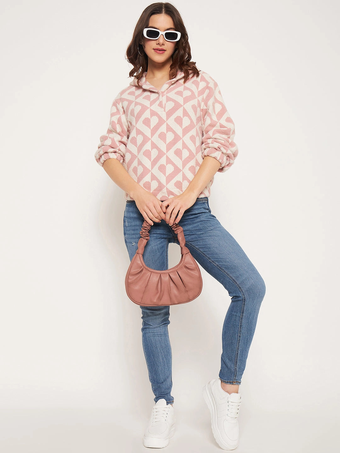 Madame Peach Hood Neck Sweatshirt cycling suitable wrinkle free