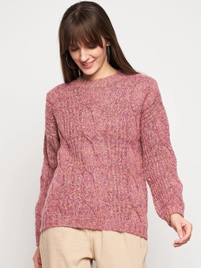Madame Pink Knit Pullover Fine Gauge