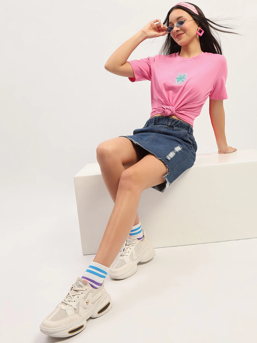 Madame Printed Pink T-Shirt Casual Day Wear Chic Outfit