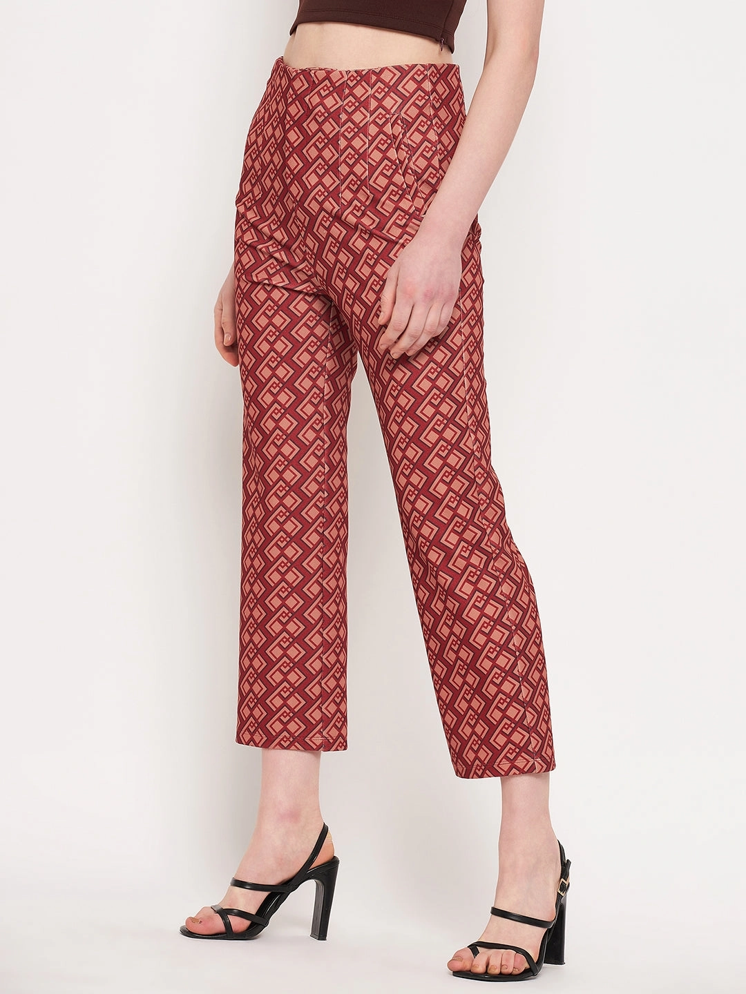 Relaxed Wear ThermalRegulatingLining Madame Printed Rosewood Trouser