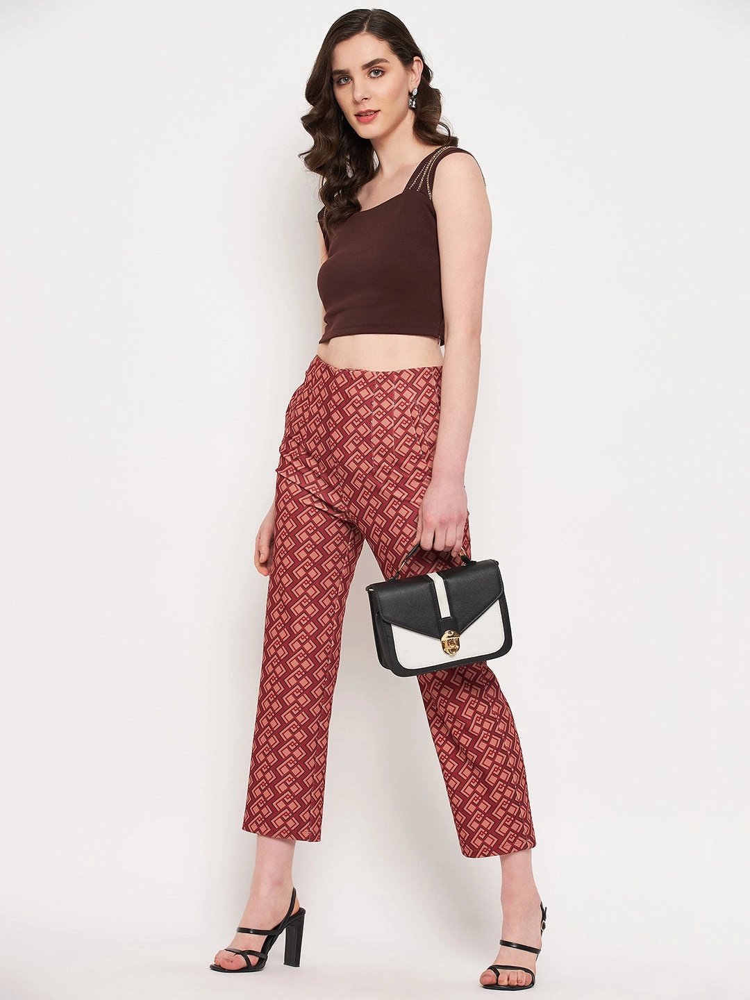Comfort Wear Madame Printed Rosewood Trouser