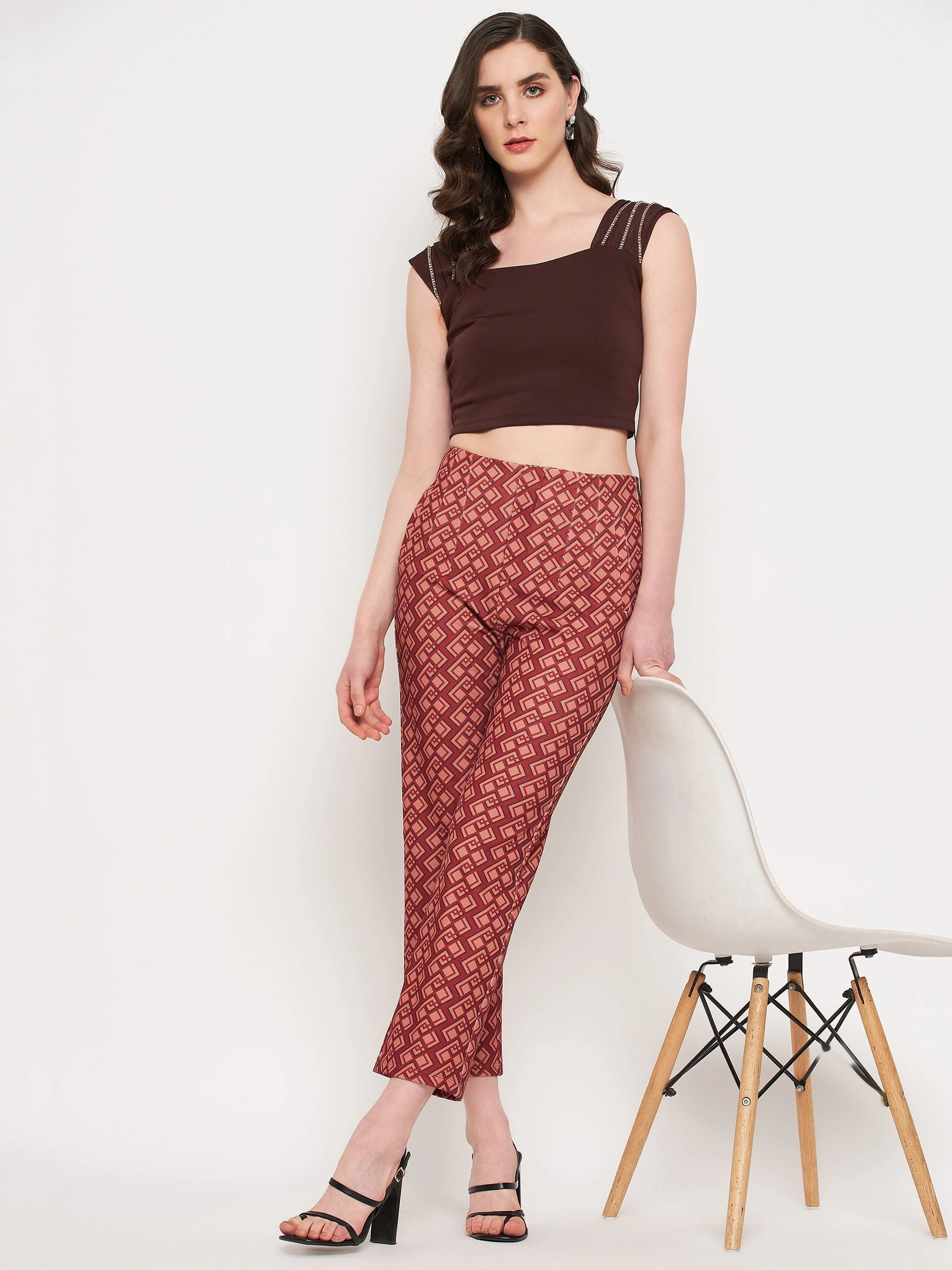 Madame Printed Rosewood Trouser Urban Edge Air Comfort