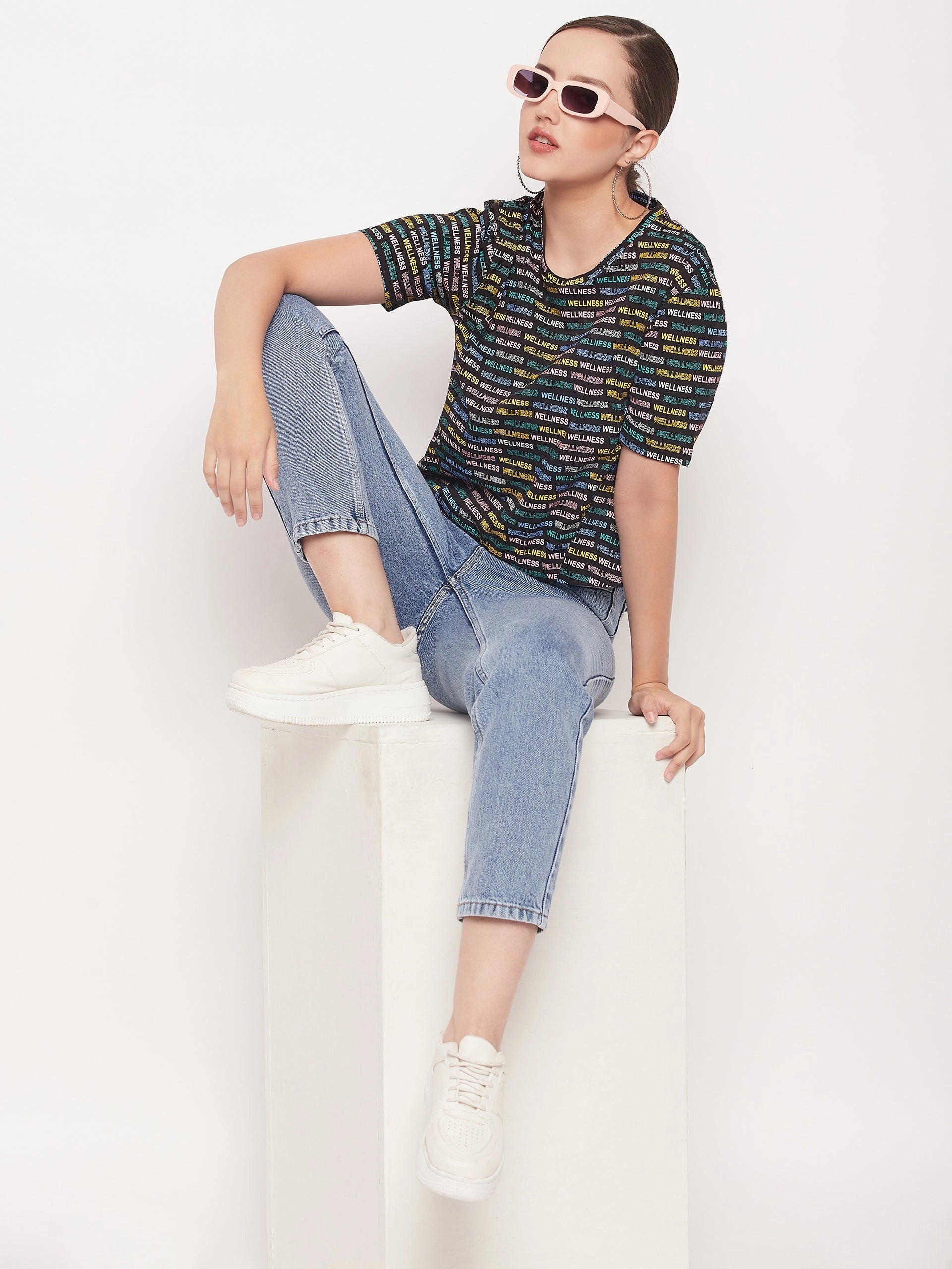 Madame Regular Fit Round Neck Printed T-shirt Summer Essential