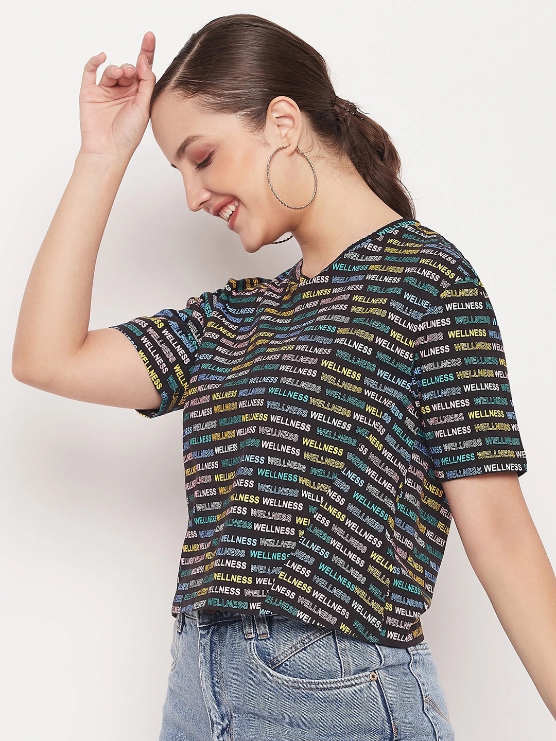 Madame Regular Fit Round Neck Printed T-shirt Active Lifestyle Street Style Trend