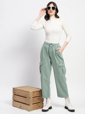 Heat Friendly Easy Stretch Madame Relax Fit Green Cargo Pants